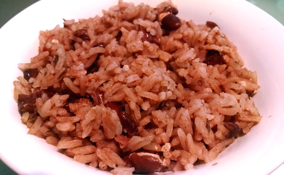 simple rice and peas